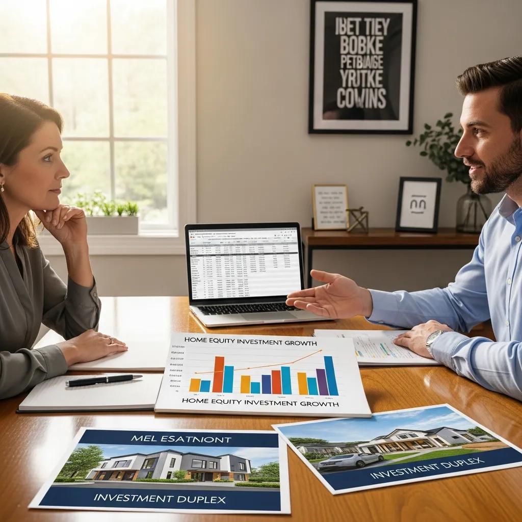 Homeowner consulting with a loan advisor about tapping home equity for investment financing