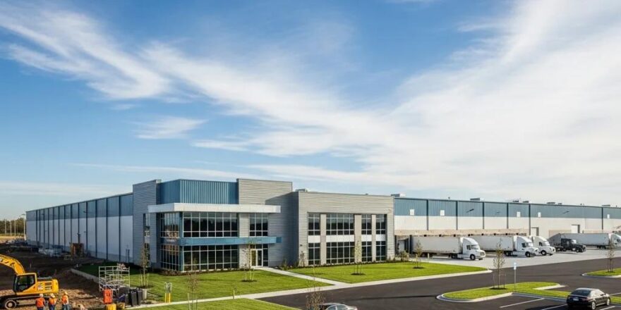 Industrial property showcasing a warehouse, symbolizing fast financing solutions for investors