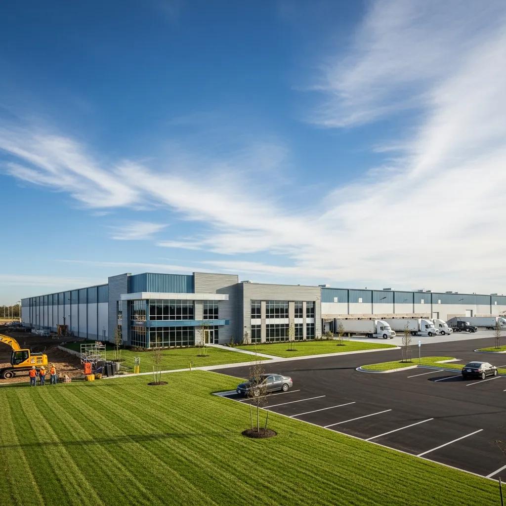 Industrial property showcasing a warehouse, symbolizing fast financing solutions for investors