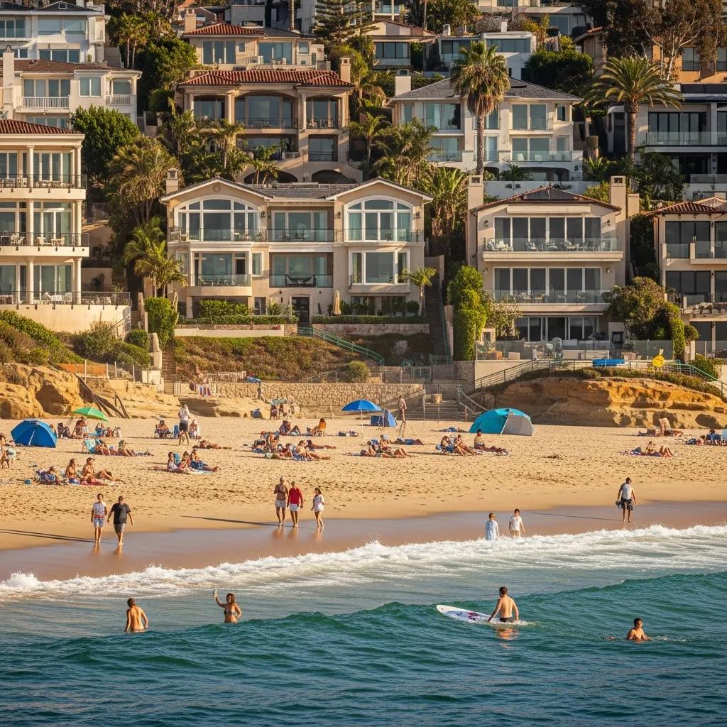 La Jolla coastline with upscale homes — high rental income potential
