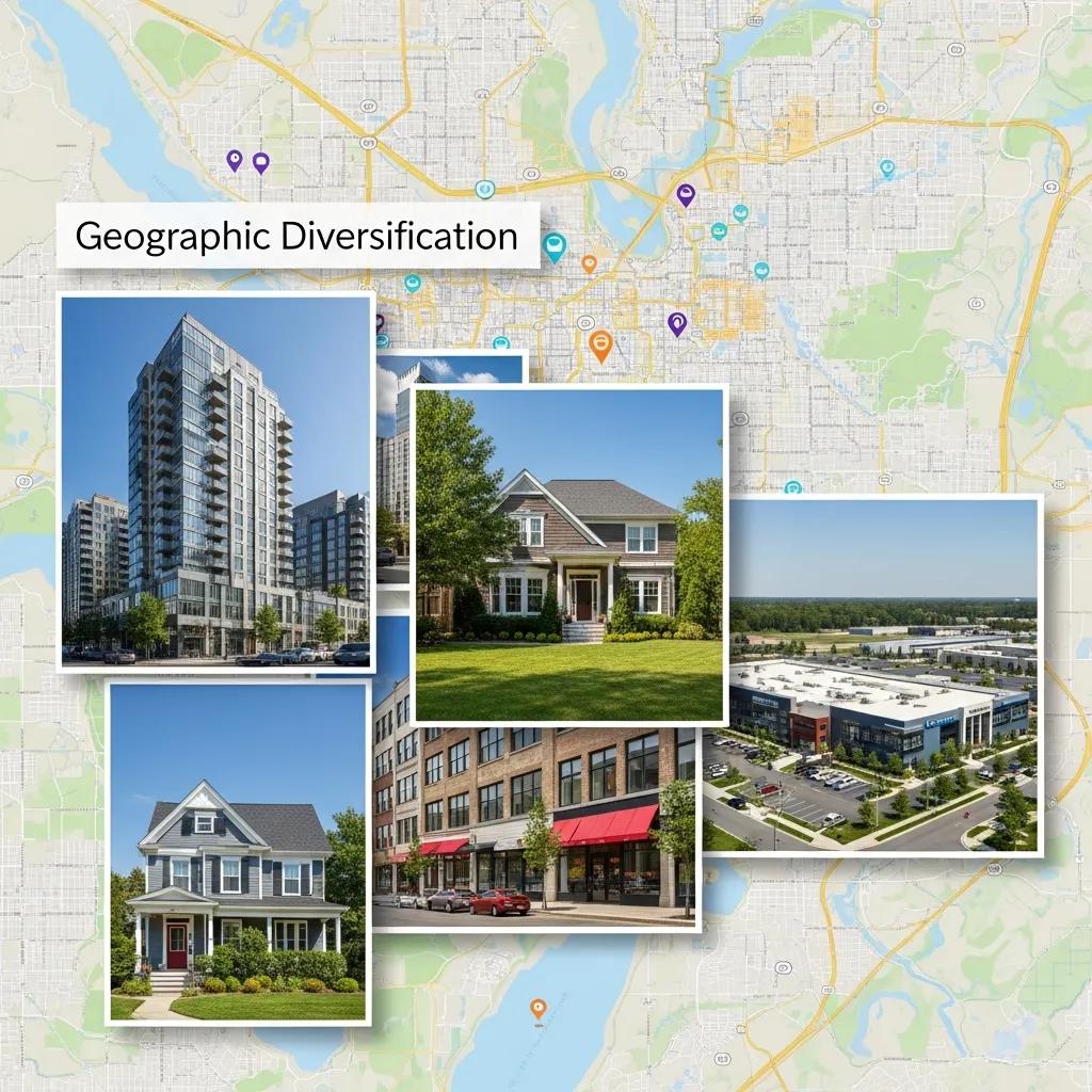 Map showing multiple property locations for a diversified real estate strategy