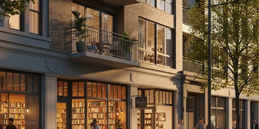 Mixed-use property with residential and commercial spaces showcasing community engagement