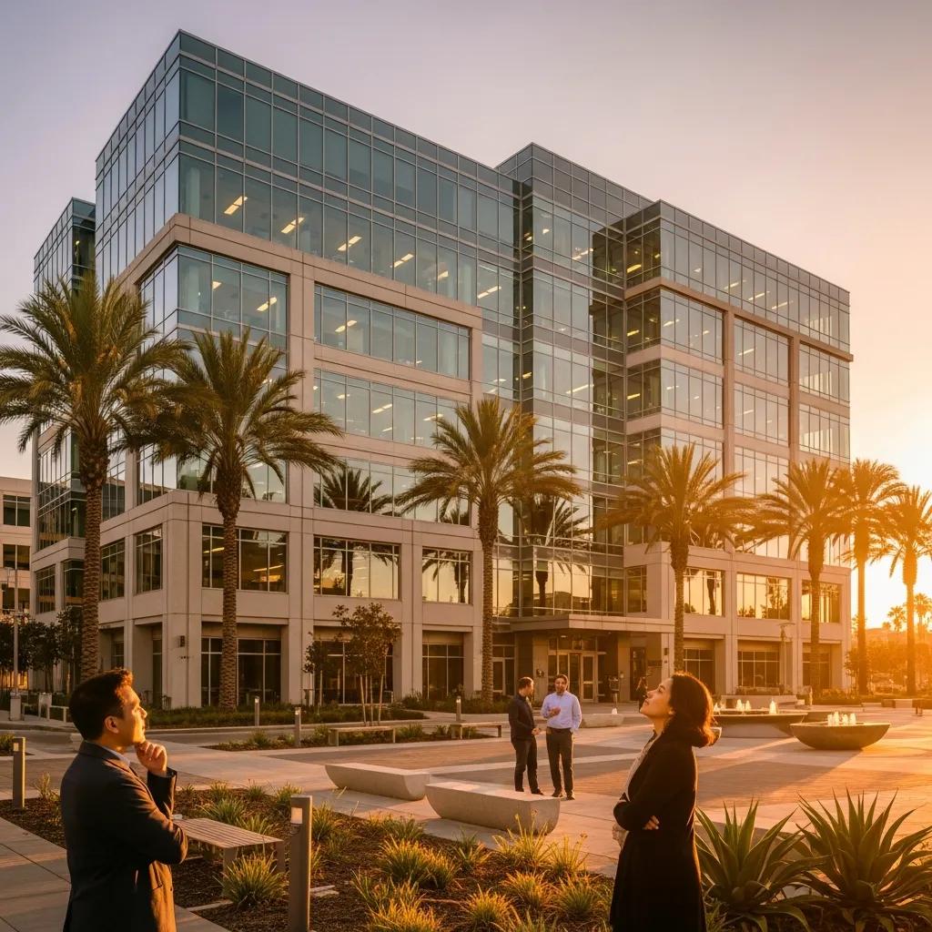 Modern California office building representing hard money loans and investment opportunities