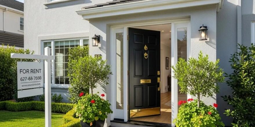 Newly purchased investment property with a welcoming front door and well-maintained landscaping