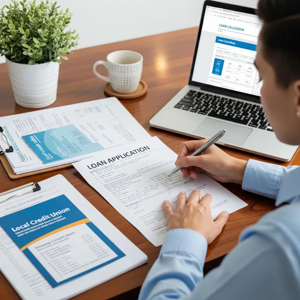 Applicant completing a loan form in a clean workspace, highlighting a streamlined funding process