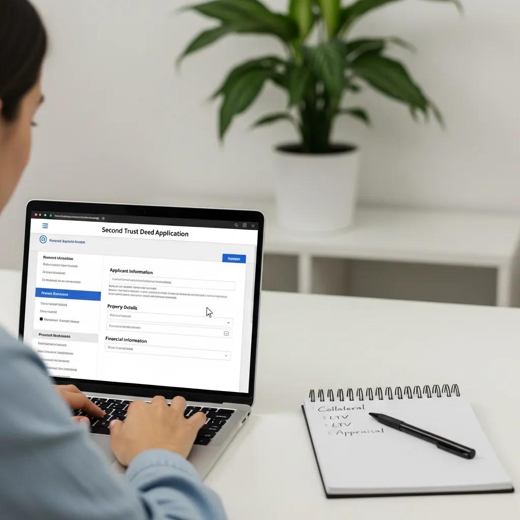 Applicant completing an online loan application