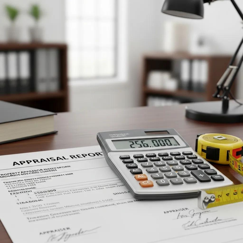 Property appraisal report and calculator illustrating asset-focused underwriting