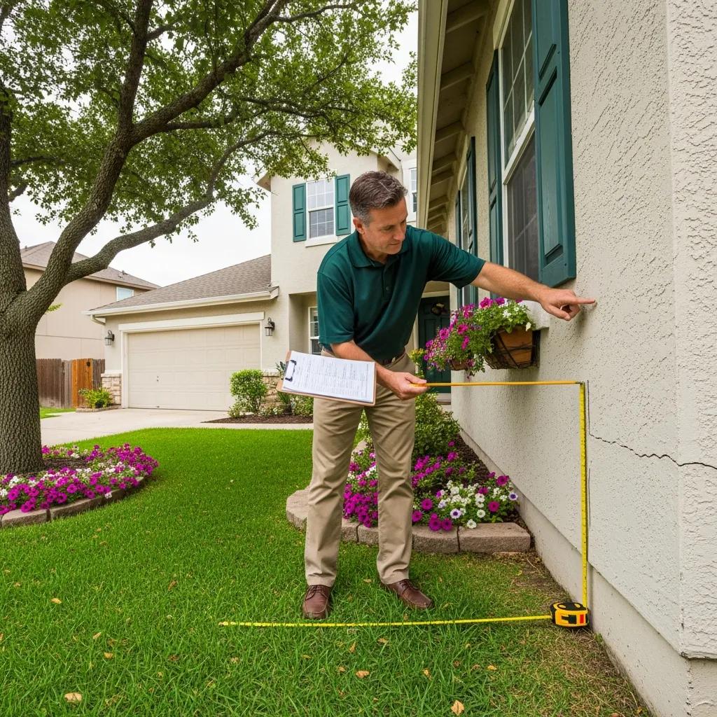 Inspector assessing a house as part of a hard money loan evaluation