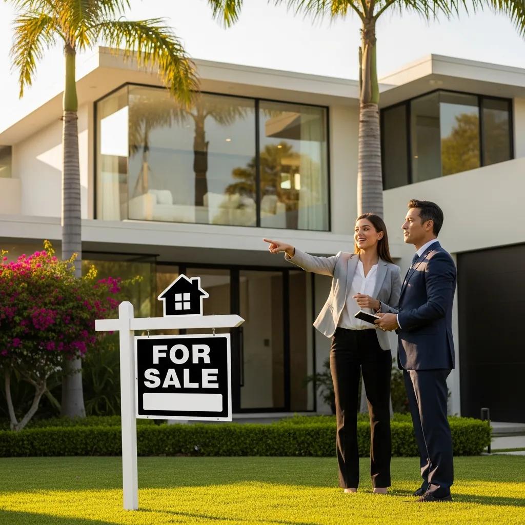 Real estate agent presenting a California property to an international buyer