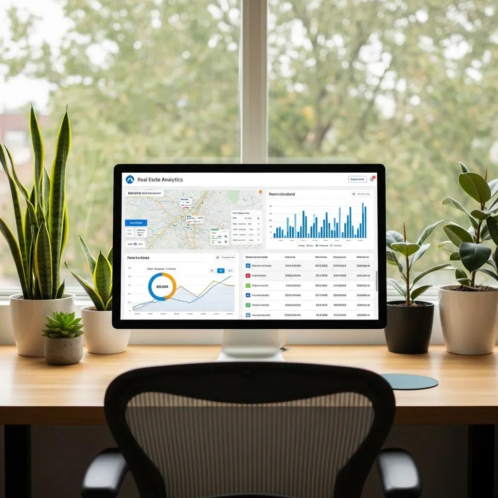 Real estate analytics dashboard showing key data sources and market insights