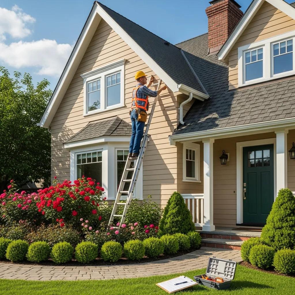 Inspector conducting a walkthrough with a property checklist