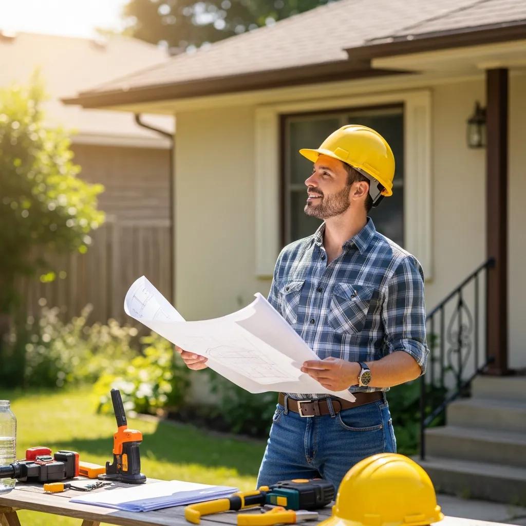 Real estate investor analyzing a distressed property for fix and flip opportunities