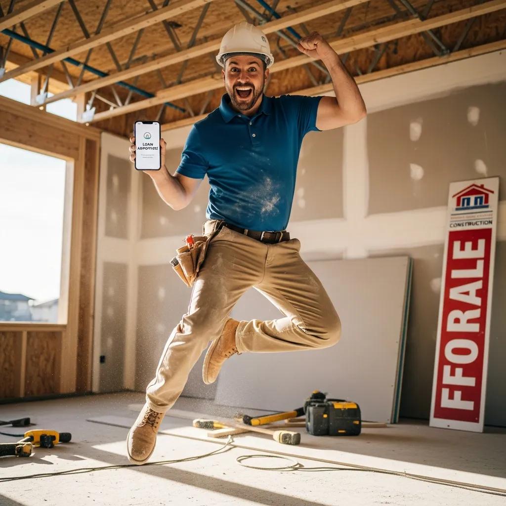 Investor reviewing a property plan after loan approval