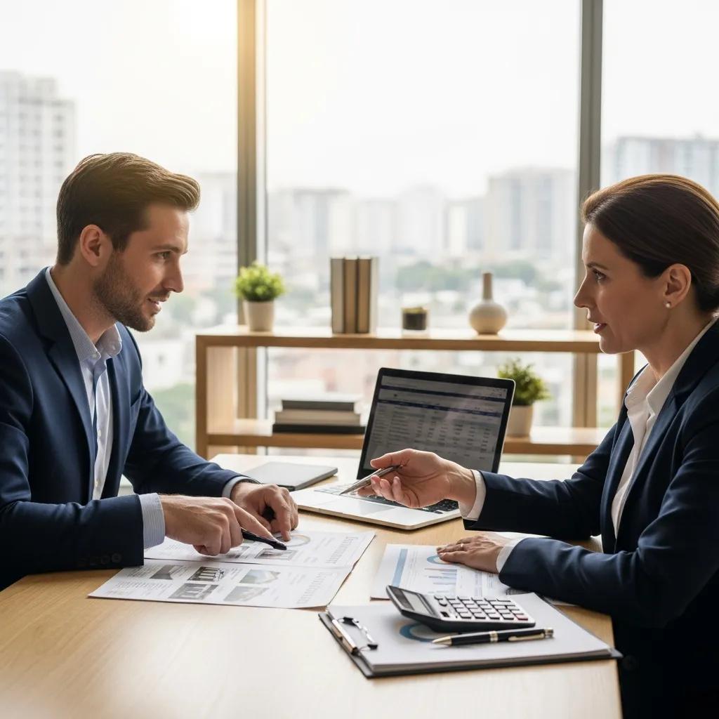 Investor meeting with a financial advisor about hard money options