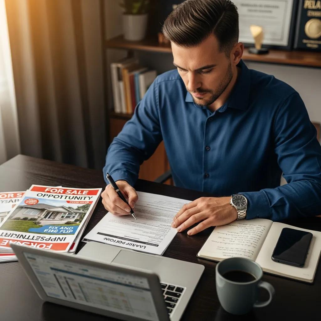 Investor completing a hard money loan application