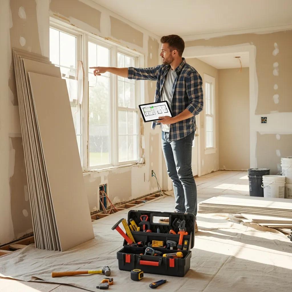 Investor evaluating a suburban property for renovation and rental potential