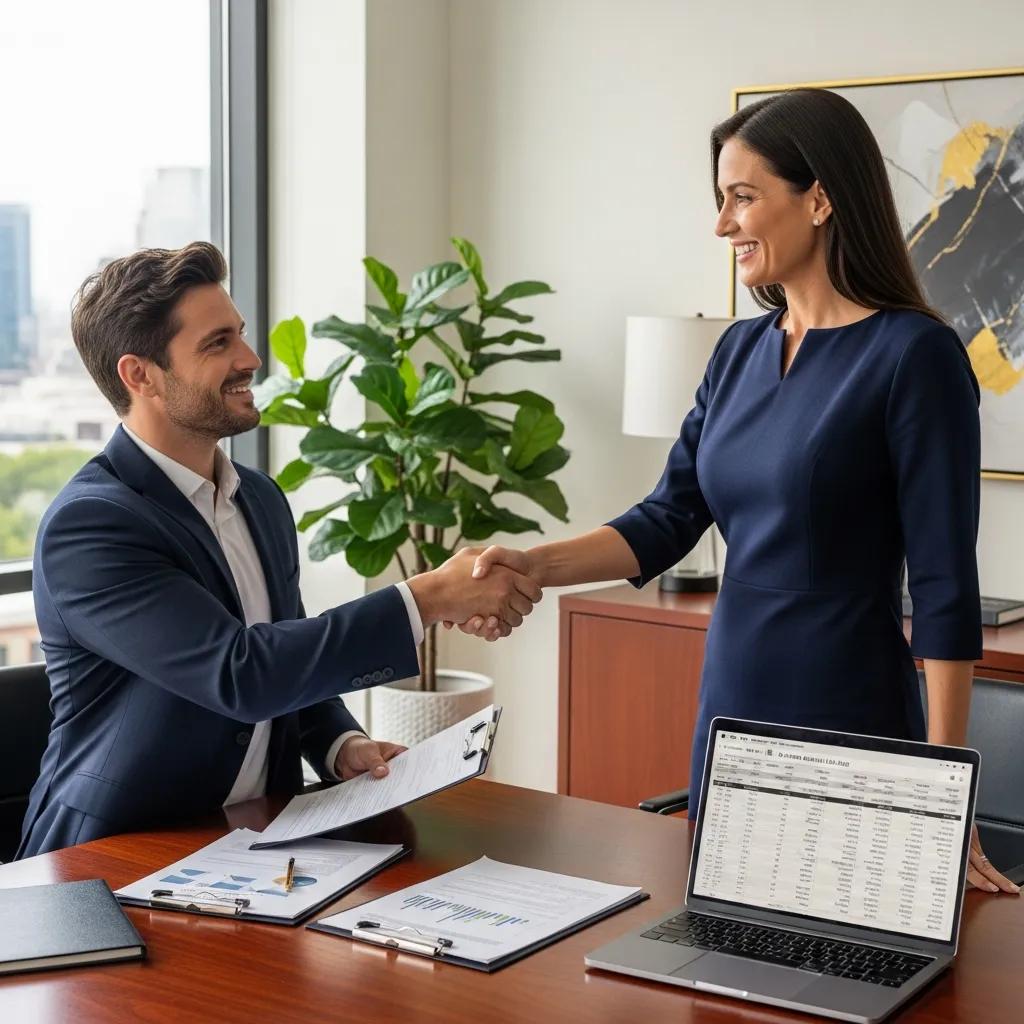 Investor meeting with a lender to review a real estate financing proposal