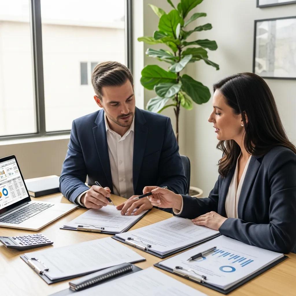 Investor reviewing hard money lending options with an advisor