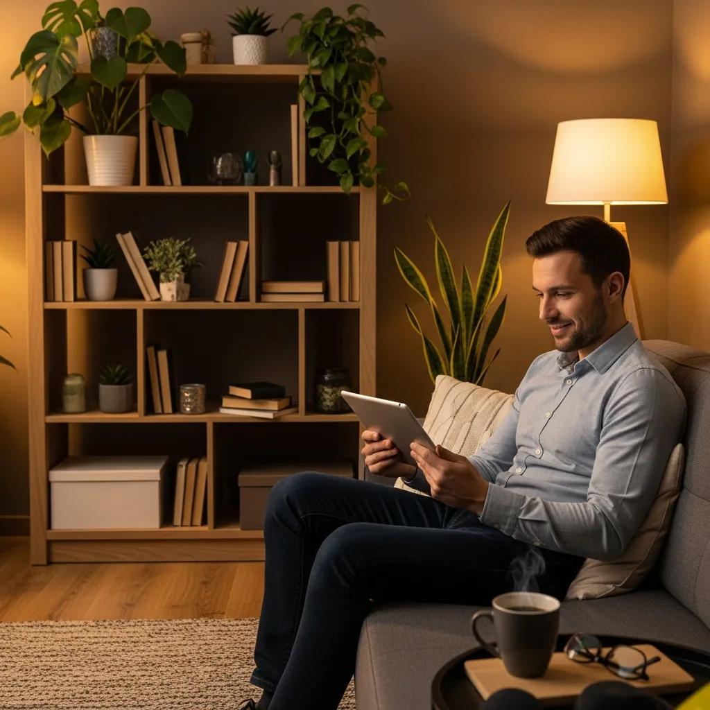 Investor reviewing property listings on a tablet — evaluating quick financing options