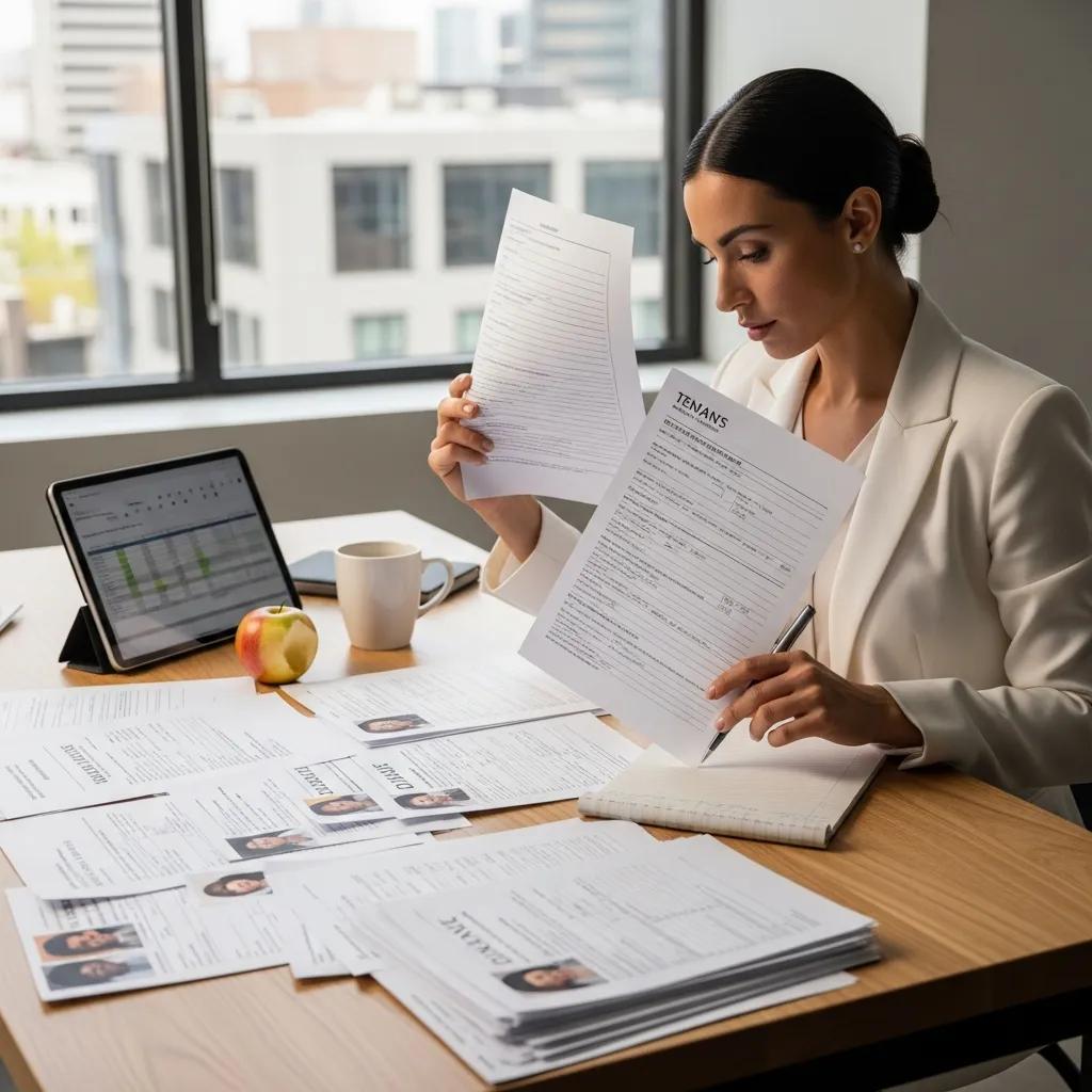 Investor reviewing tenant applications to demonstrate fair and consistent screening practices