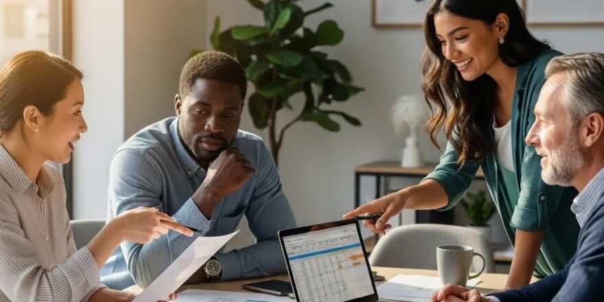 Real estate investors collaborating on hard money loans for multi-family properties in California