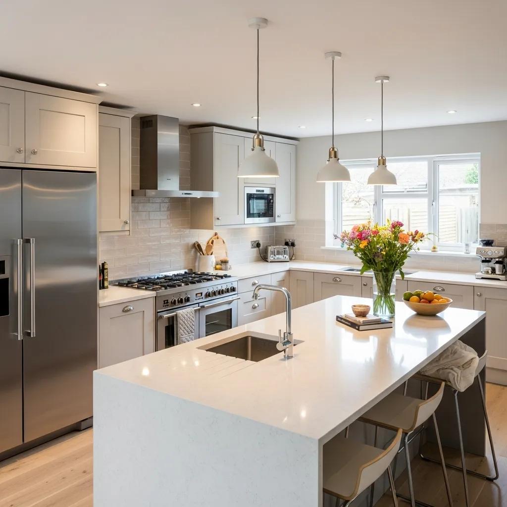 Updated kitchen showing high-return features for fix-and-flip projects