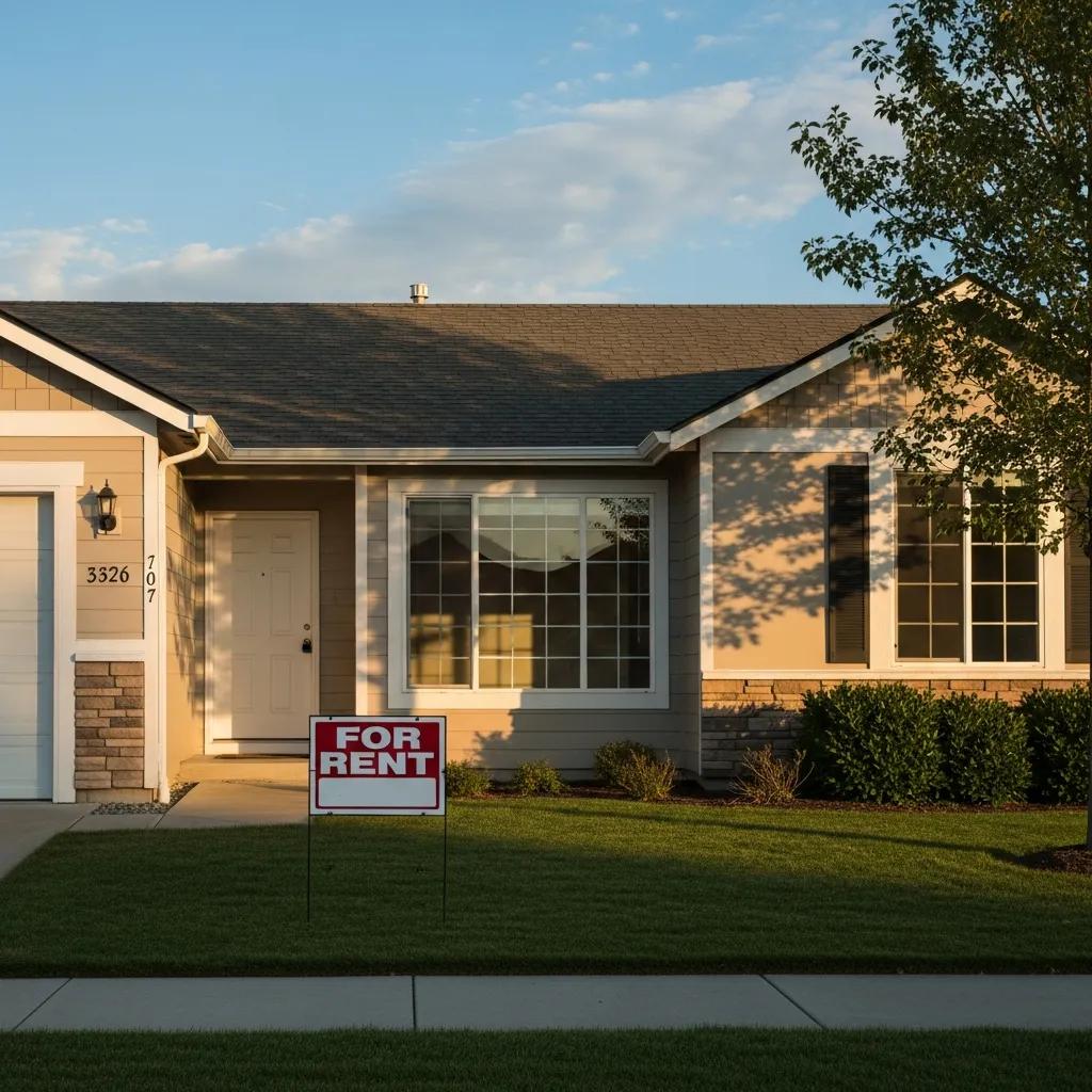 Empty rental property with a for‑rent sign, highlighting vacant property insurance needs