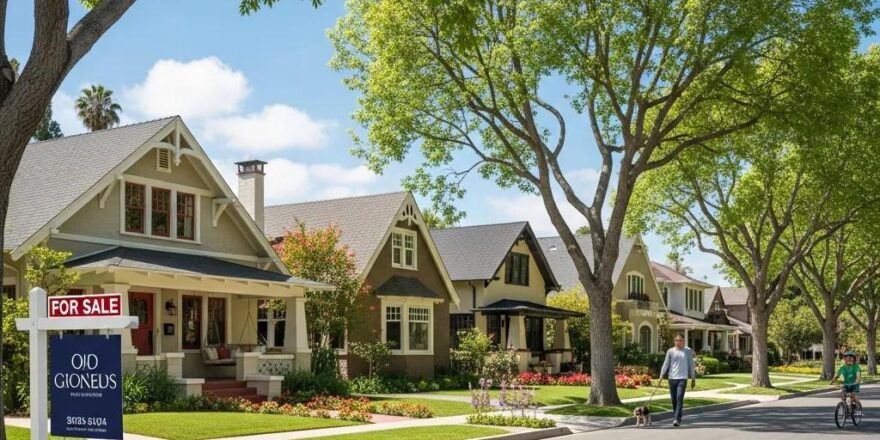 Vibrant Pasadena neighborhood with beautiful homes and greenery, representing real estate investment opportunities