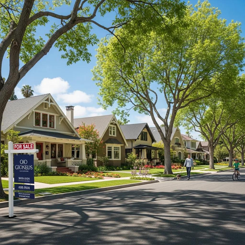 Vibrant Pasadena neighborhood with beautiful homes and greenery, representing real estate investment opportunities